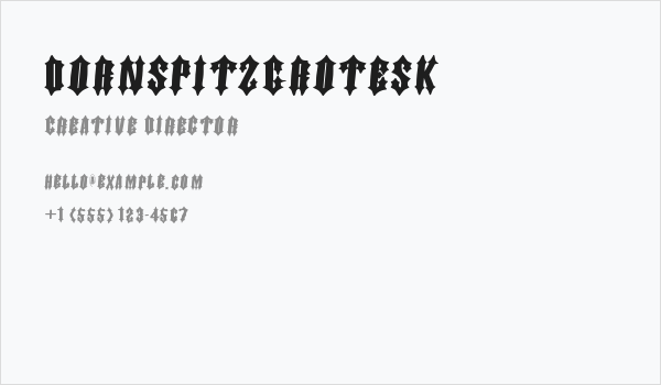 DornspitzGrotesk Business Card