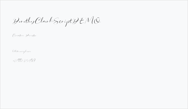 DorothyClarkScriptDEMO Business Card
