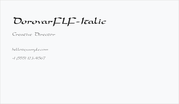 DorovarFLF-Italic Business Card