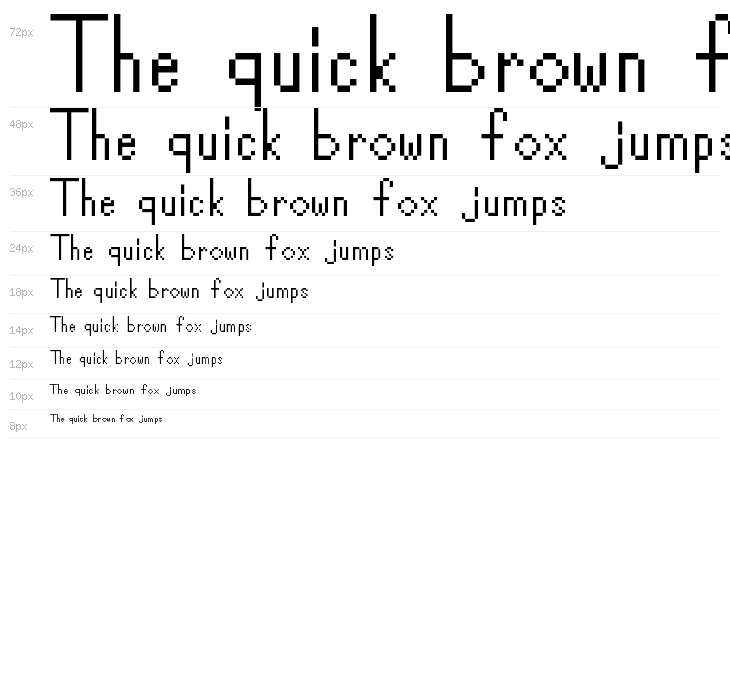 DosStart Default Font Waterfall