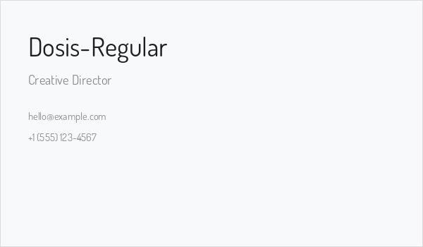 Dosis-Regular Business Card