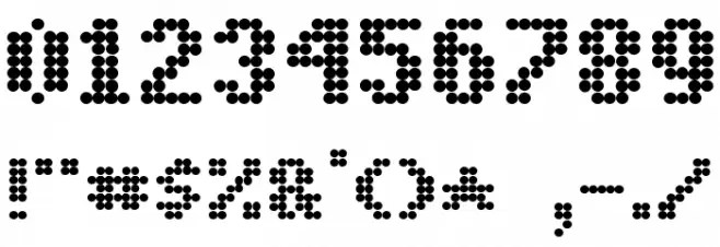 Dot Matrix Bold Font OTHER CHARS