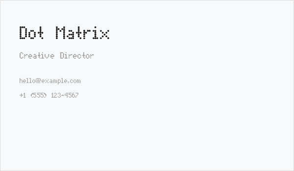 Dot Matrix Business Card