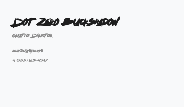 Dot Zero Blackshadow Business Card