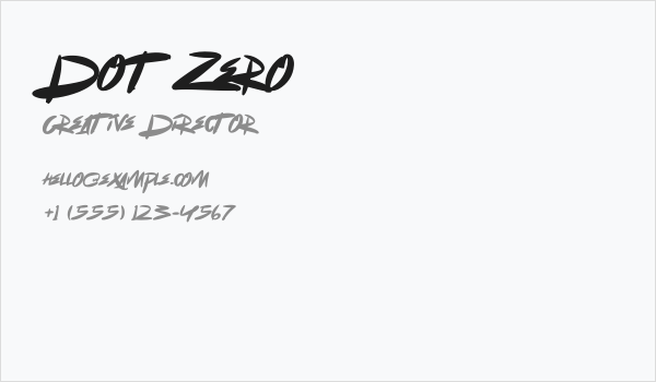 Dot Zero Business Card