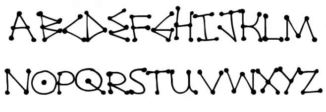 DotLine Schriftart Kleinbuchstaben