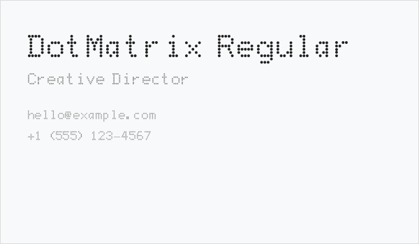 DotMatrix Regular Business Card