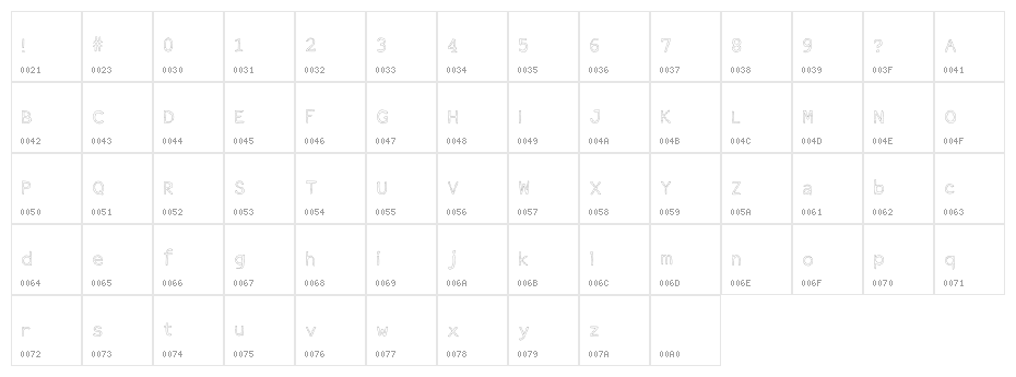 DotOutline Character Map