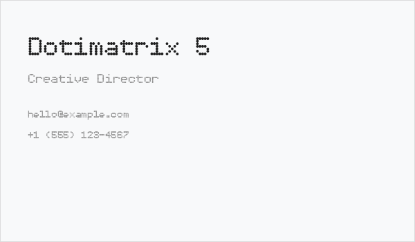 Dotimatrix 5 Business Card