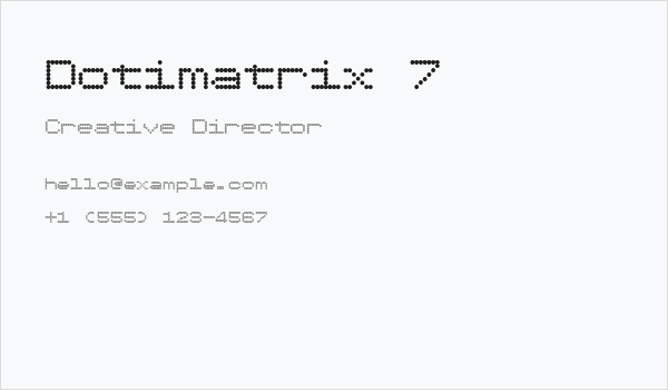 Dotimatrix 7 Business Card