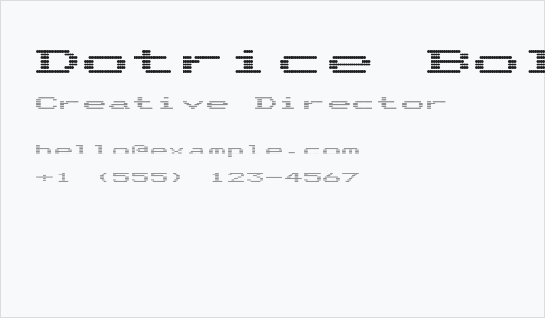 Dotrice Bold Expanded Business Card