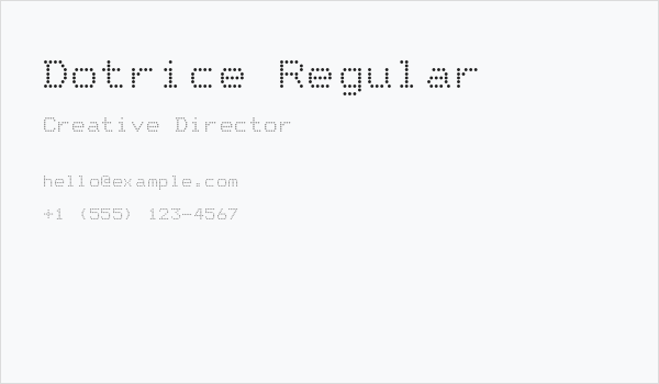 Dotrice Regular Business Card