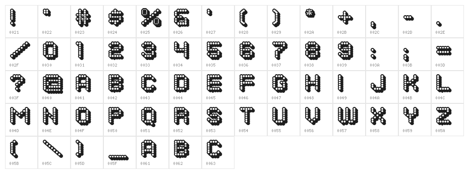 Dots All For Now 3D JL Character Map
