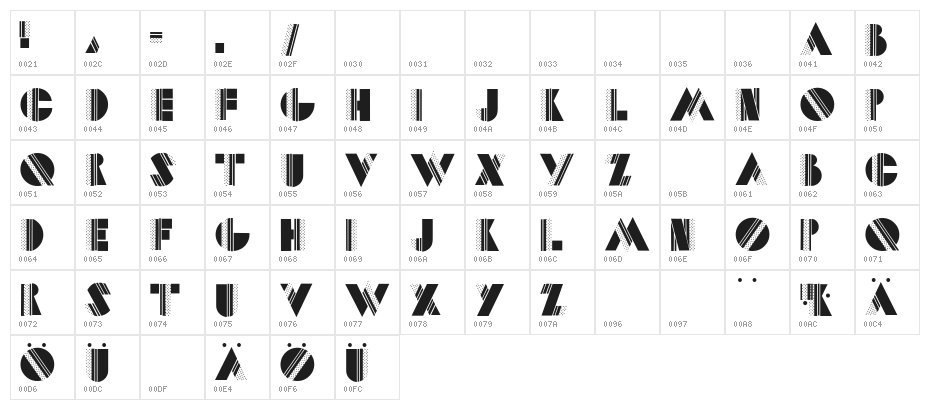 DotsCapsTwo Character Map
