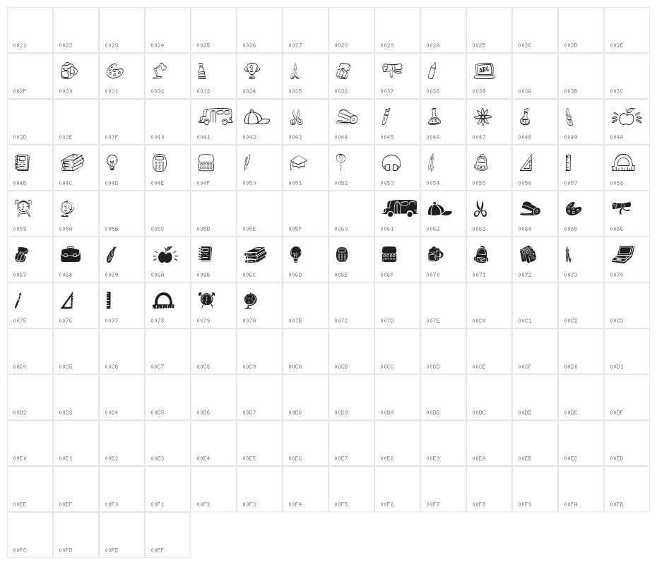 Dotuku Dingbats Character Map
