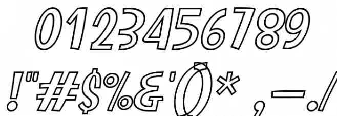 Dotuku Outline Italic Font Alte caractere