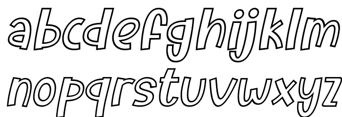 Dotuku Outline Italic Font Litere mici