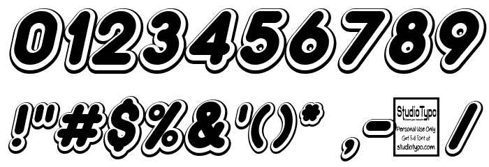 Double `Bubble Shadow Italic Font OTHER CHARS