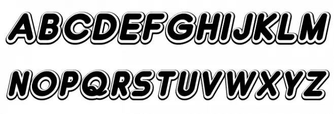 Double `Bubble Shadow Italic Fonte MAIÚSCULAS