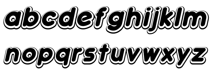Double `Bubble Shadow Italic Font LOWERCASE