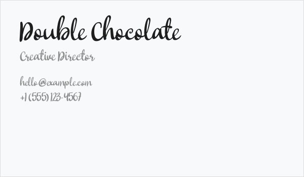Double Chocolate Business Card