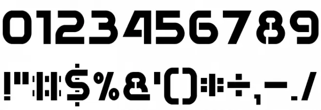 Double Force 7 Font OTHER CHARS