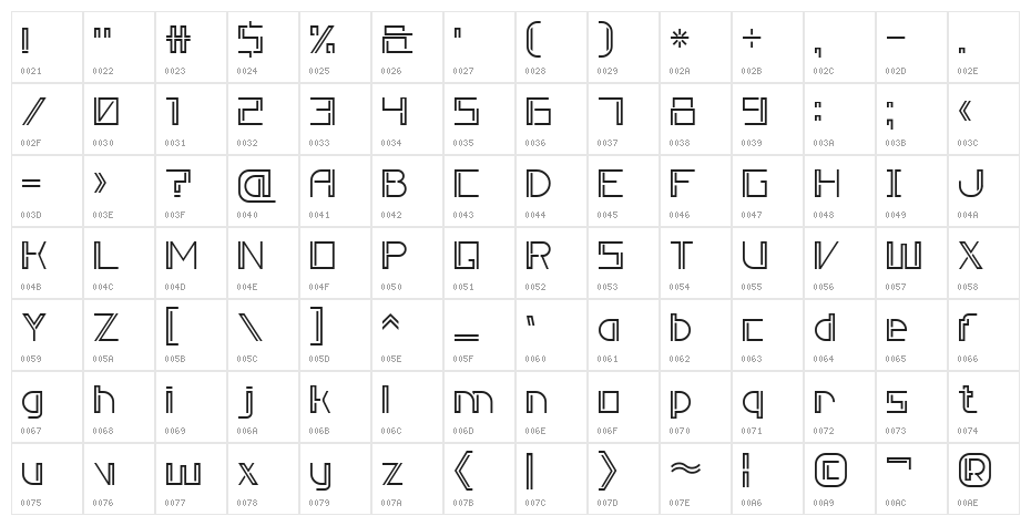 Double Line 7 Character Map