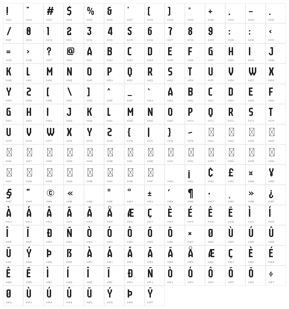 Double Pivot Personal Used Character Map