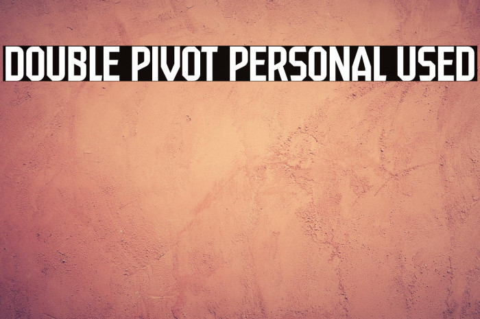 Double Pivot Personal Used Example 1