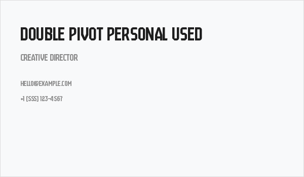 Double Pivot Personal Used Business Card