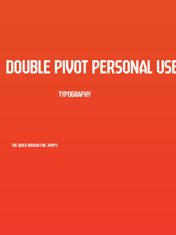 Double Pivot Personal Used Poster
