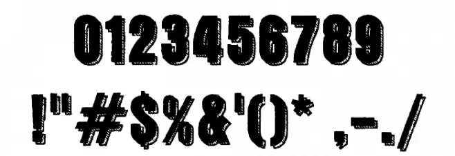 Double Slug Font OTHER CHARS