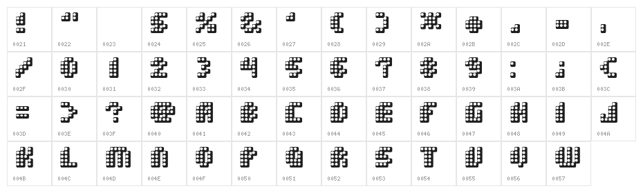 Double Strike Character Map