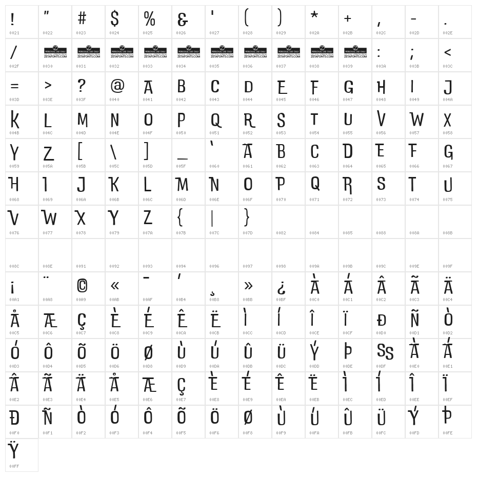 DoubleBass Trial Light Character Map