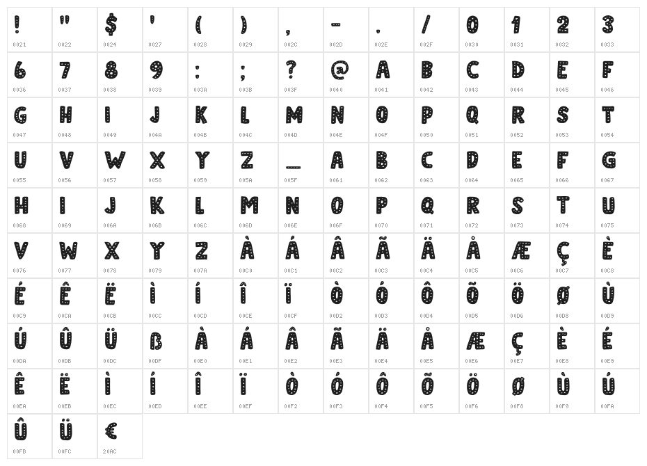 Doubledecker Dots DEMO Regular Character Map