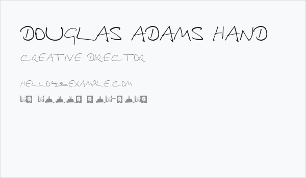 Douglas Adams Hand Business Card