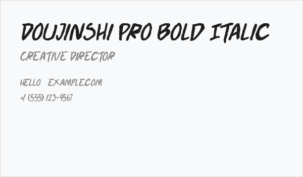 Doujinshi Pro Bold Italic Business Card