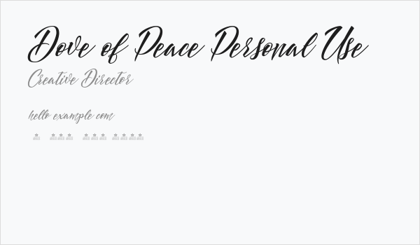 Dove of Peace Personal Use Business Card