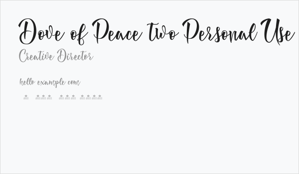 Dove of Peace two Personal Use Business Card