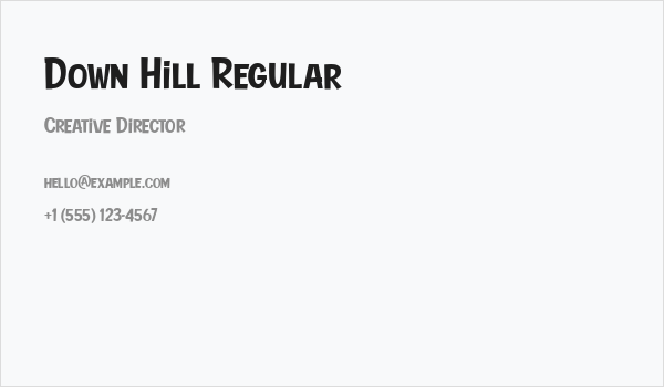 Down Hill Regular Business Card