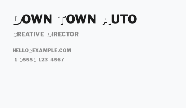 Down Town Auto Business Card