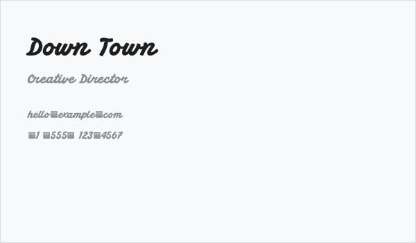 Down Town Business Card