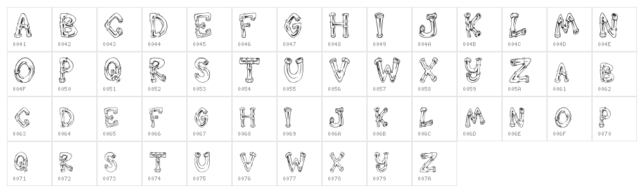 Down the Drain Character Map