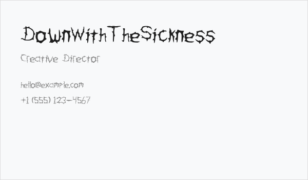 DownWithTheSickness Business Card