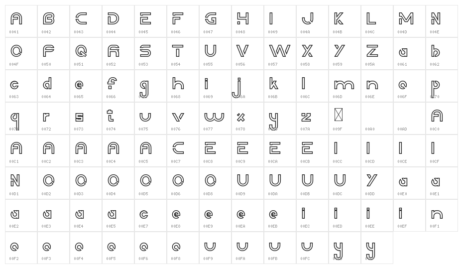 Downstream Demo Outline Character Map