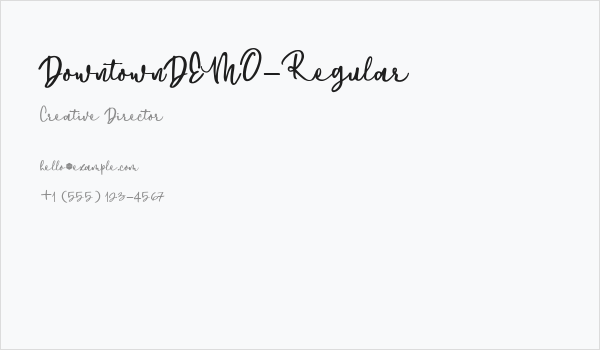 DowntownDEMO-Regular Business Card