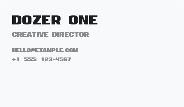 Dozer One Business Card