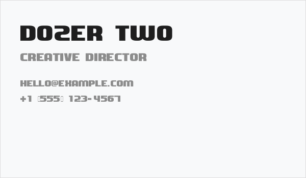 Dozer Two Business Card