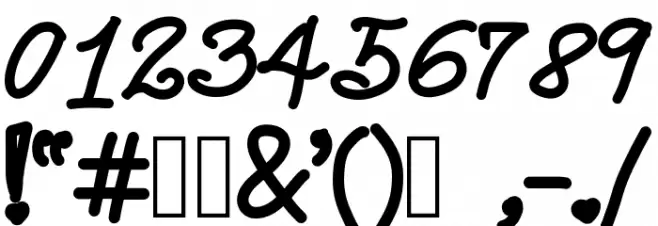 dochi's hand Font OTHER CHARS