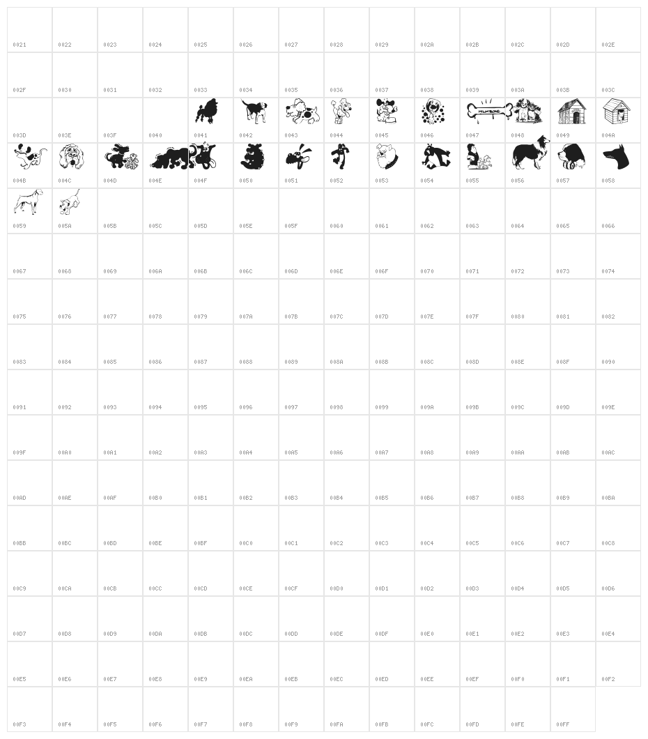 dog_csp Character Map